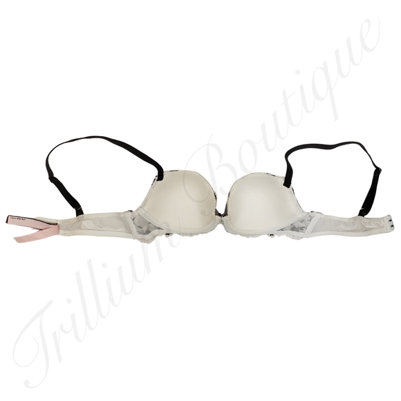 Victoria's Secret Dream Angels Lined Demi Embroidery Bra Black & White 32B - Picture 5 of 8